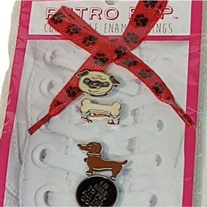 Pop Cool Little Enamel Thing‎ ~I'm Here To Pet All The Dogs~ With Shoe Strings.